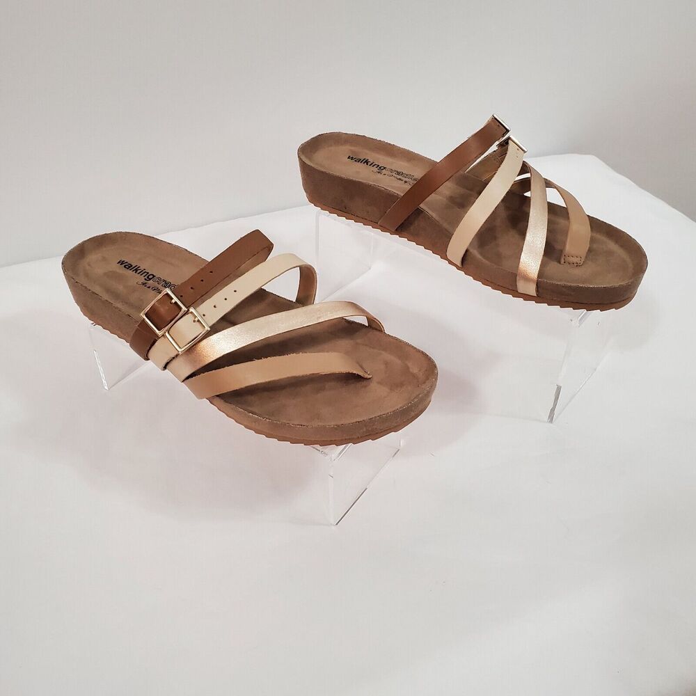 Walking Cradles Leather Sandals Women's 10.5 M Penelope Rose Gold W-137511 New